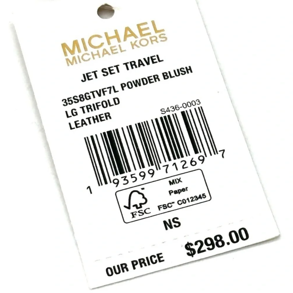 Michael Kors Large Trifold Wallet Powder Blush (NWT)